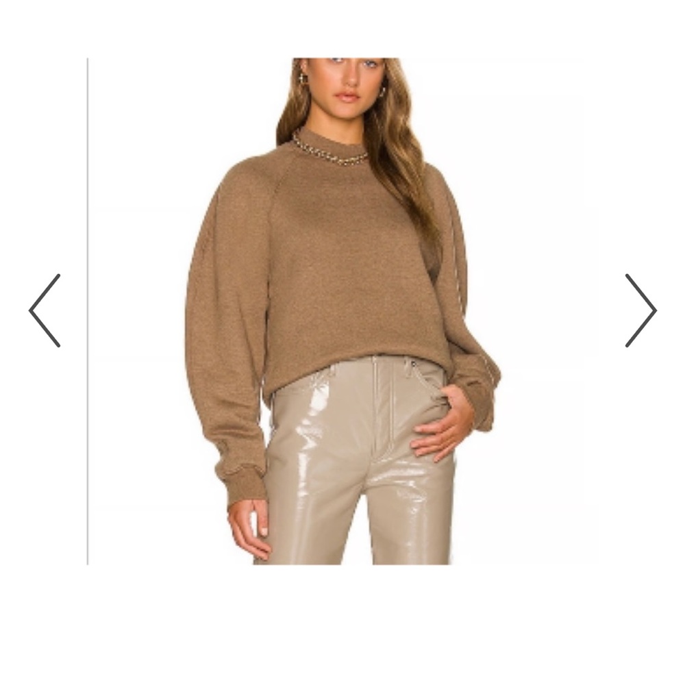 Agolde Tarrron Mock Neck Sweatshirt in Toffee